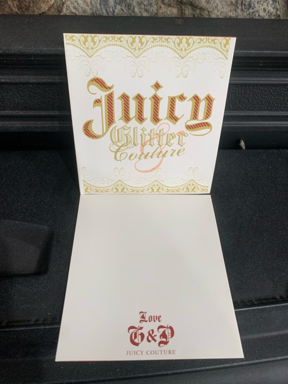 Juicy Couture Pam Gela Juicy Glitter Couture White Gold Greeting Christmas Cards